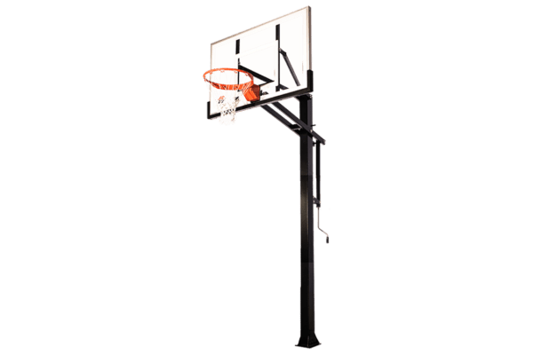 Driveway Series D560 Ryval Hoops In Ground Adjustable Basketball Goal with 60 inch Tempered Glass Backboard 5x5 Pole