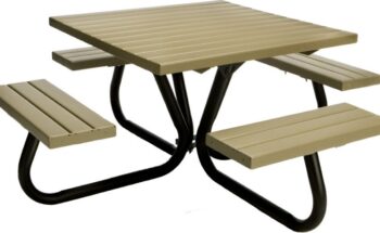 LG Amenities Park Series Square PVC Picnic Table