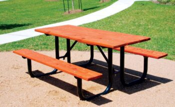 LG Amenities Redwood Series 6 Redwood Picnic Table