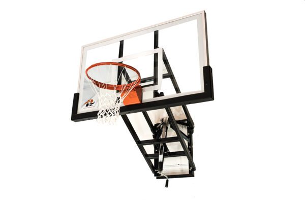 WM60 Height Adjustable Wall Mount Ryval Hoops Basketball Goal with 60 inch Glass Backboard