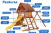 Features diagram 13 Parrot Island Playcenter w  Wood Roof and Yellow Wave Slide