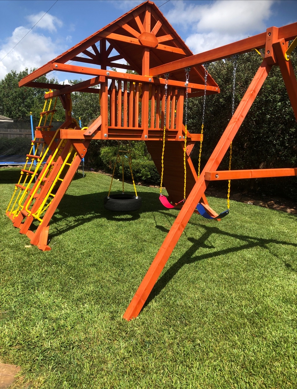 Tree frogs best sale wooden swing set