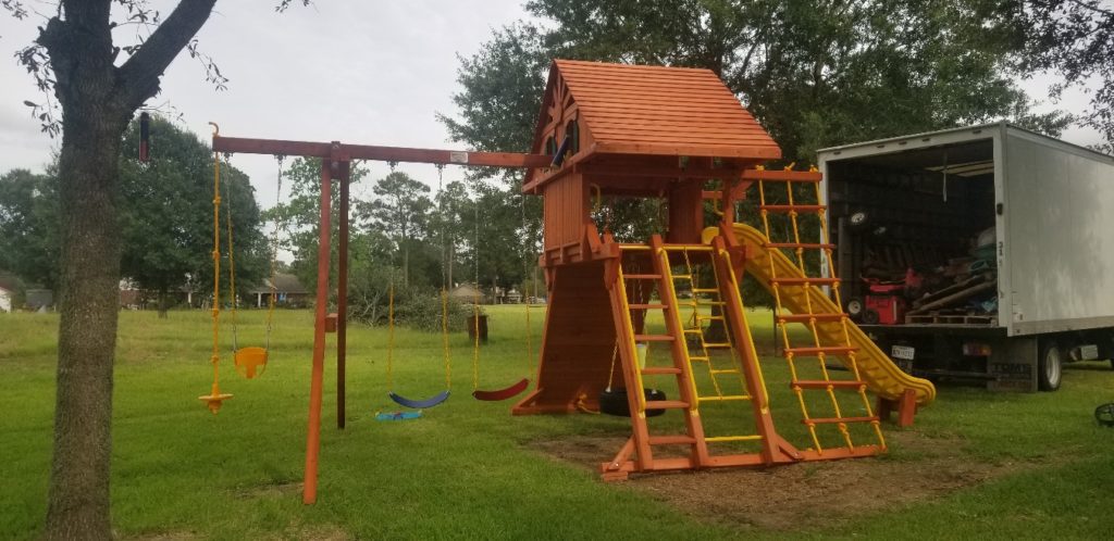 Tree Frogs Showrooms Swing Set Install