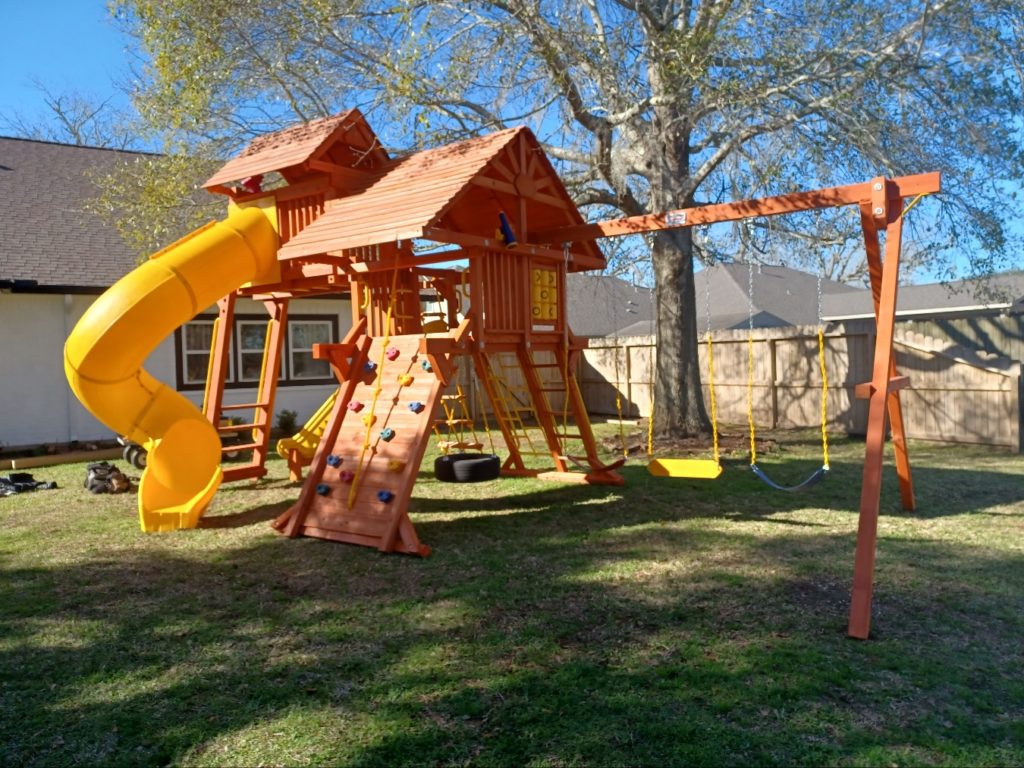 Angleton TX swing set install 1