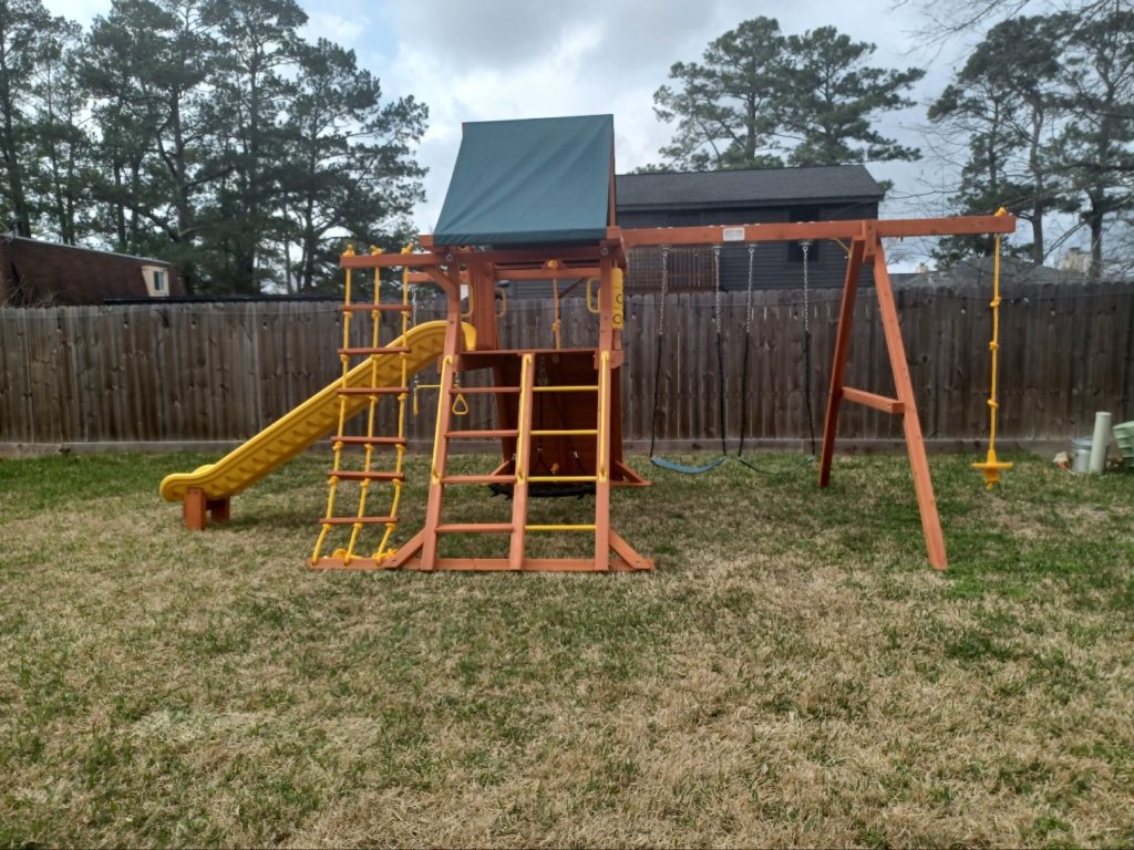 Pearland TX swing set install 1