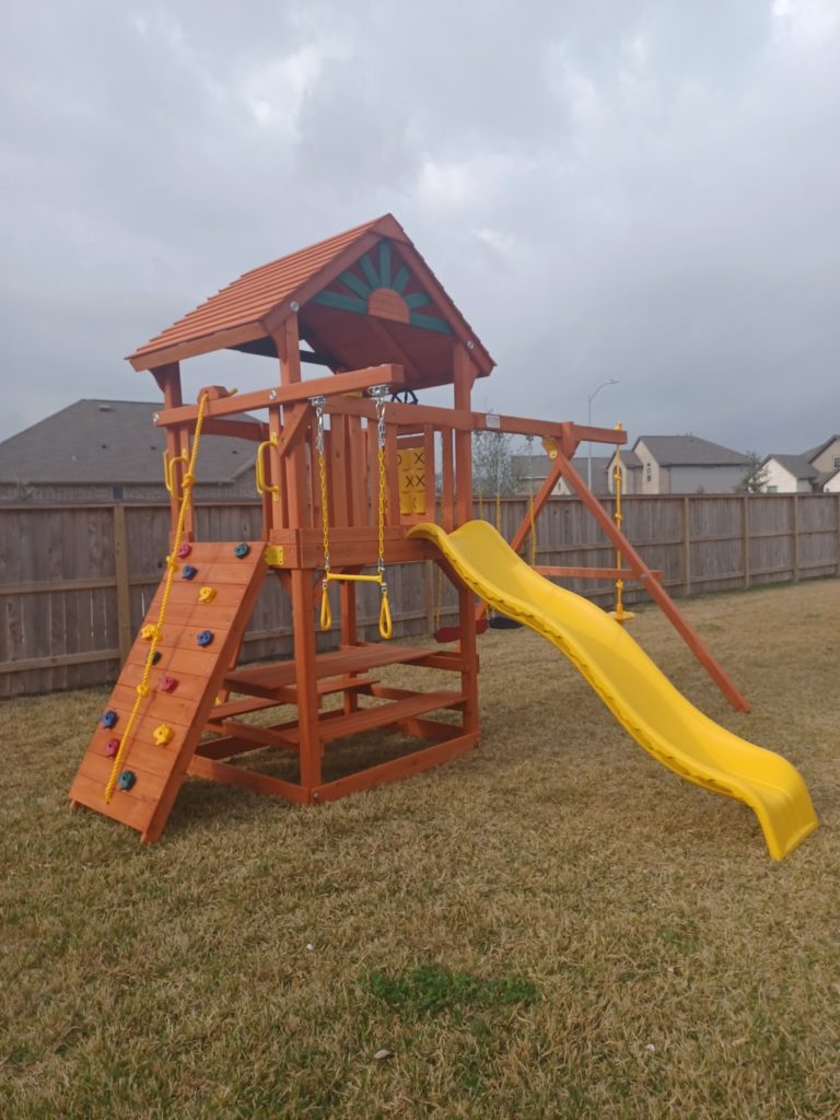 Rosharon TX swing set install 1