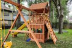 Parrot Island Fort XL Wood Roof, Snack Bar & Playhouse Panels Installed 5