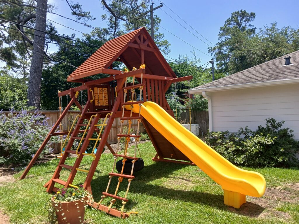 Houston TX 2 Tree Frogs Swing Sets Install