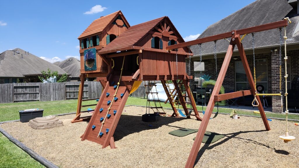 League City TX 1 Tree Frogs Swing Sets Install