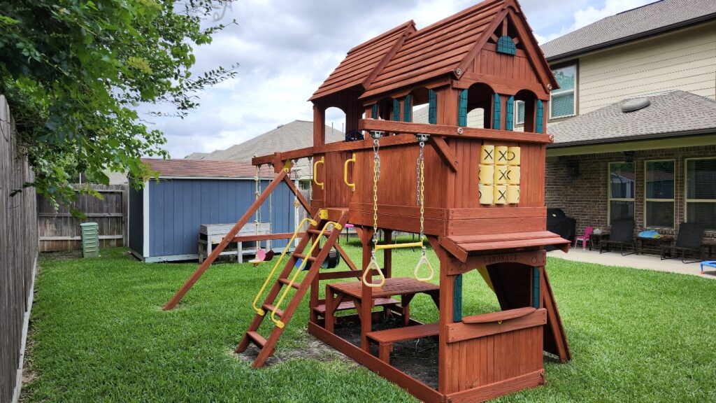Tomball TX 1 Tree Frogs Swing Sets Install