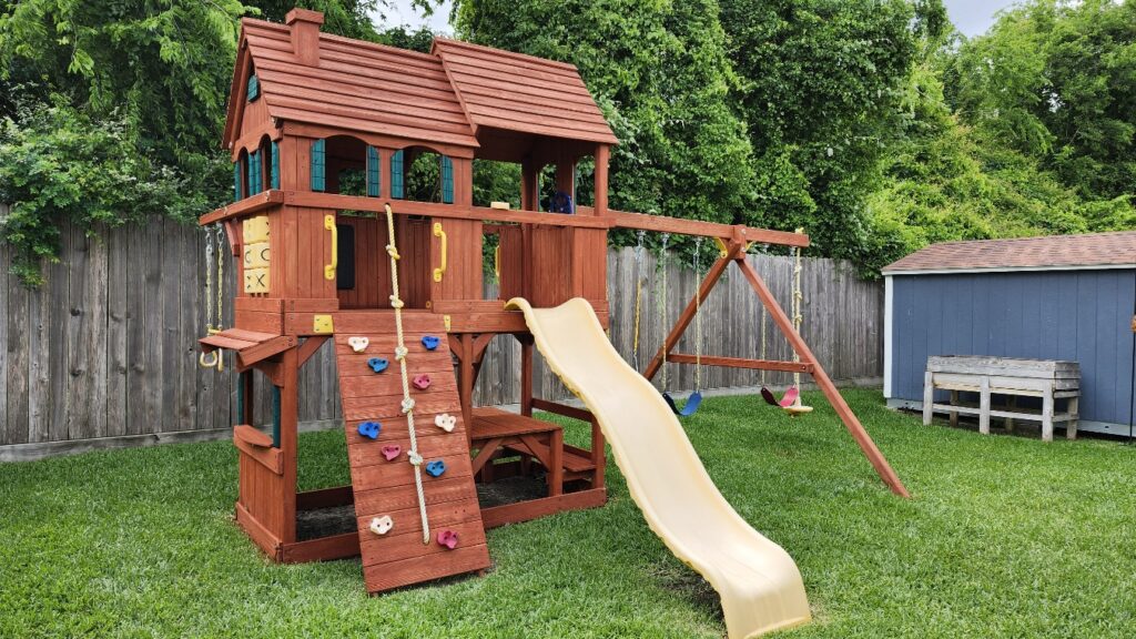 Tomball TX 2 Tree Frogs Swing Sets Install