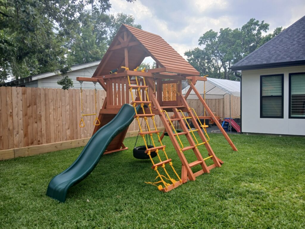 Houston TX 3 Tree Frogs Swing Sets Install
