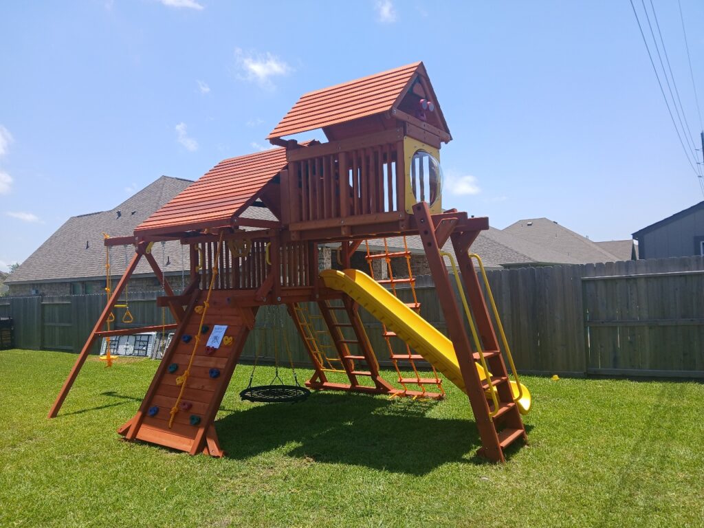 Mont Belvieu TX 2 Tree Frogs Swing Sets Install