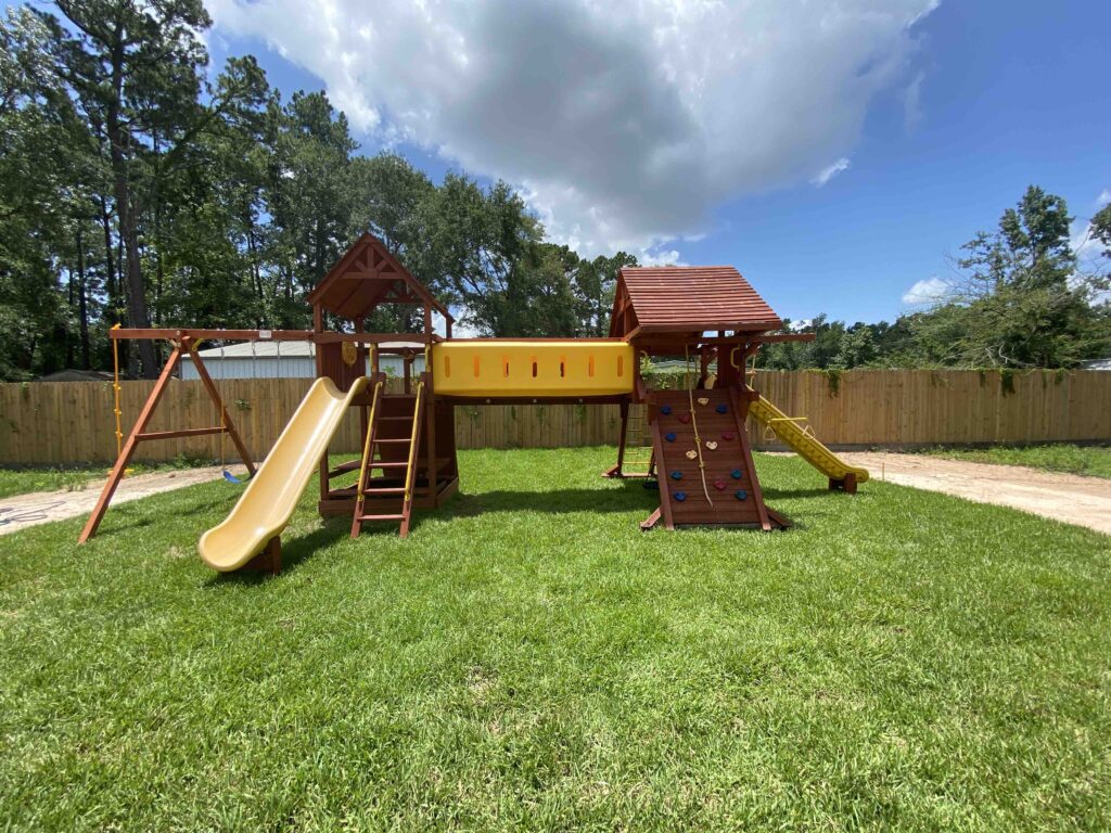 Splendora TX 1 Tree Frogs Swing Sets Install
