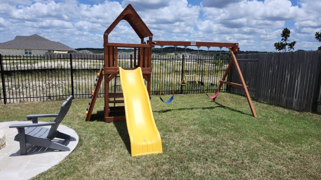 Spring TX 2 Tree Frogs Swing Sets Install