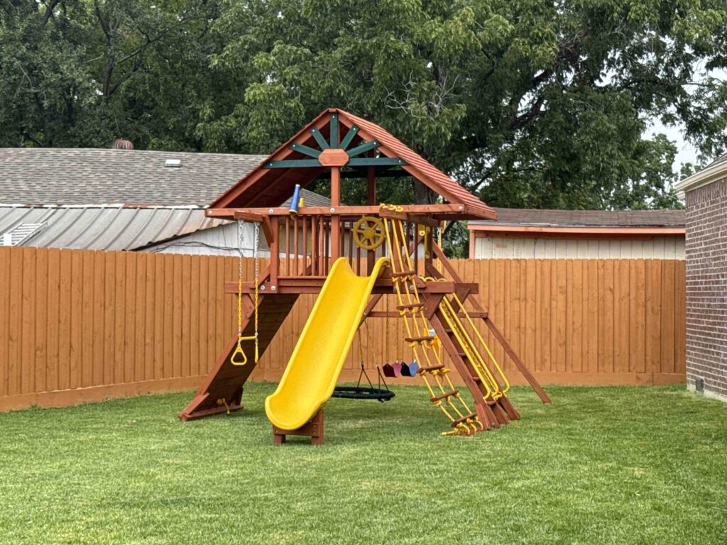 Houston TX 5 Tree Frogs Swing Sets Install