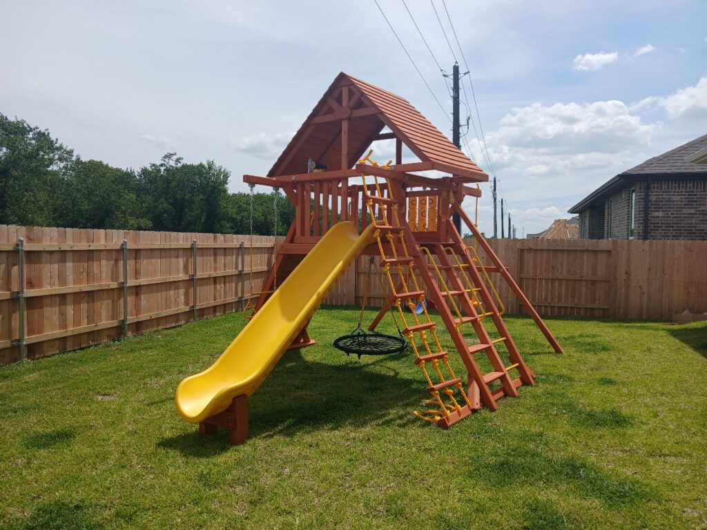 League TX 2 Tree Frogs Swing Sets Install