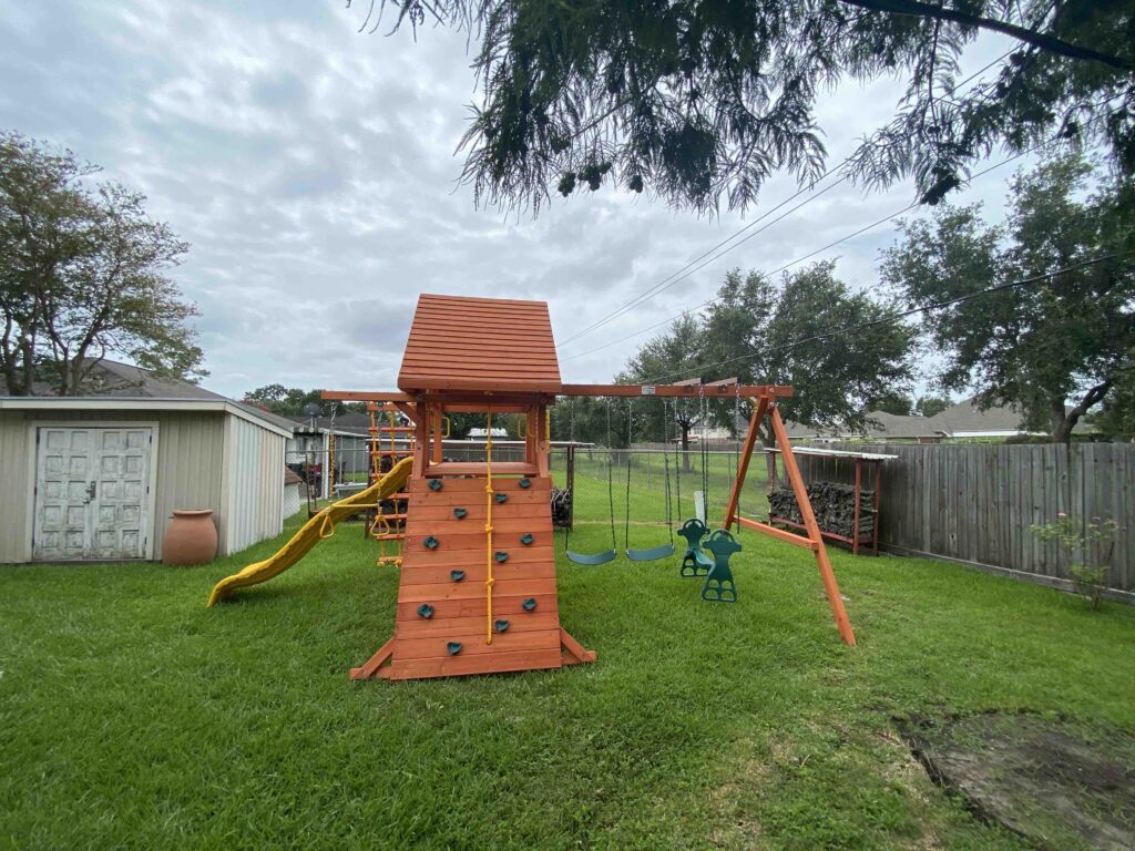 Sugarland TX 2 Tree Frogs Swing Sets Install