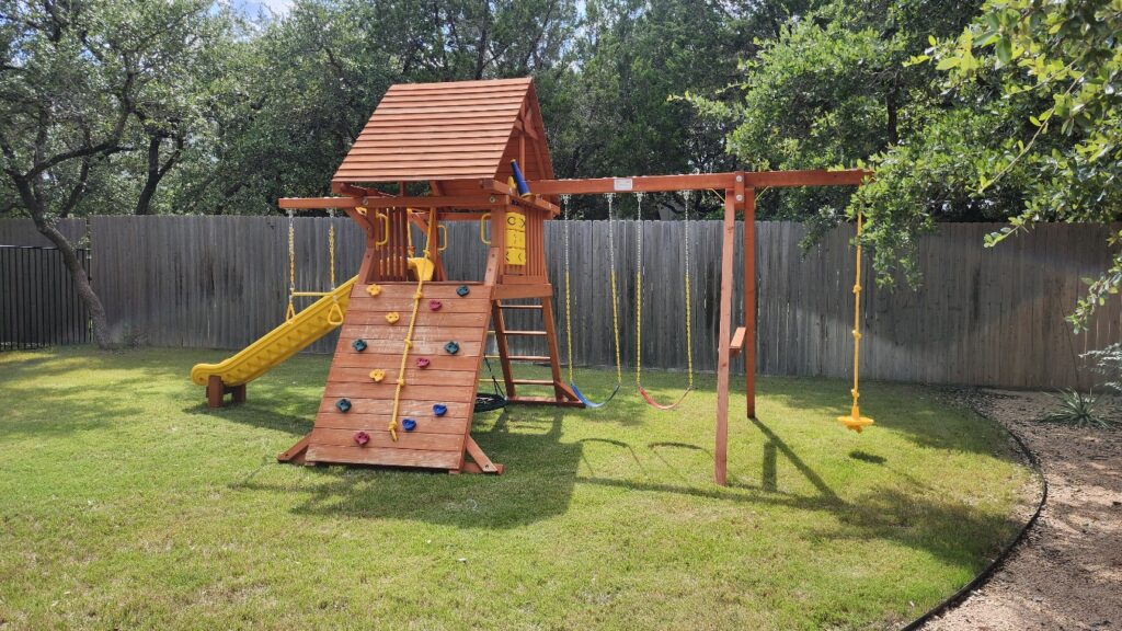 Liberty TX 2 Tree Frogs Swing Sets Install