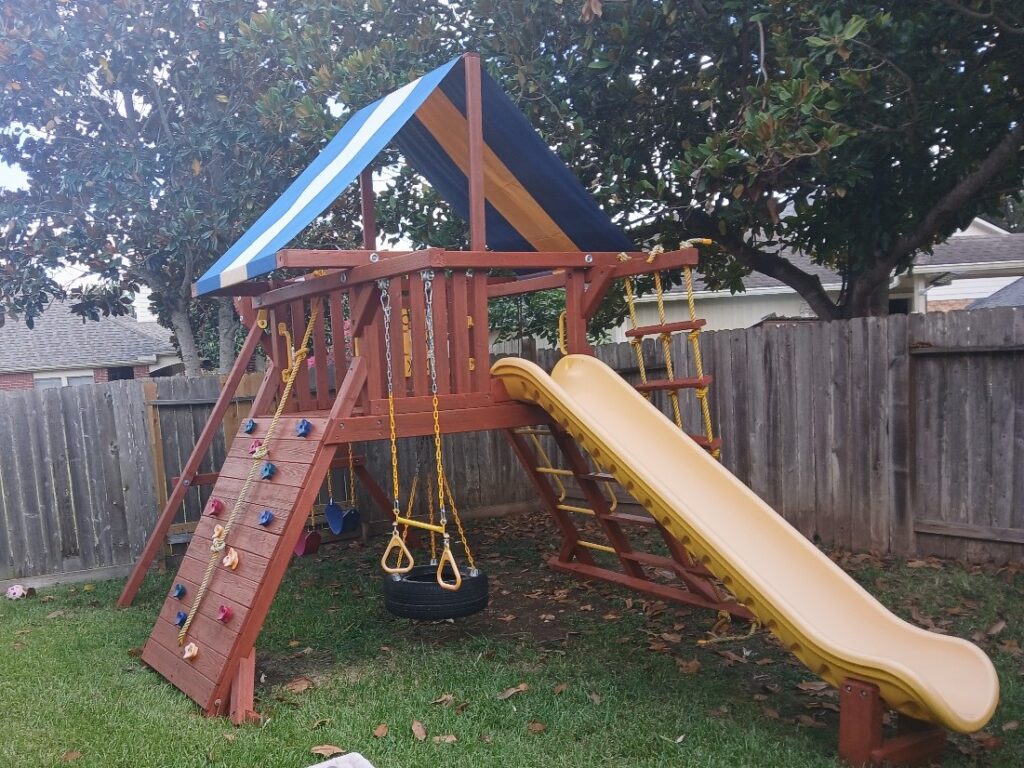 Richmond TX 2 Tree Frogs Swing Sets Install
