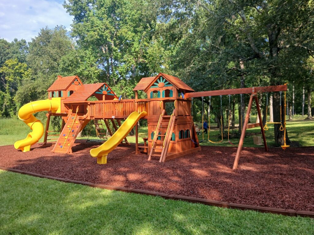 Spring TX 2 Tree Frogs Swing Sets Install
