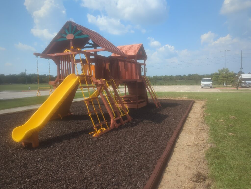 Beaumont TX 2 Tree Frogs Swing Sets Install