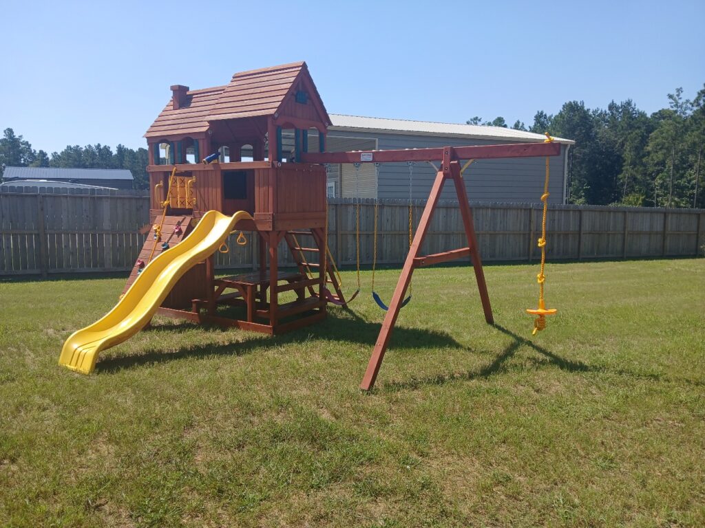 Conroe TX 2 Tree Frogs Swing Sets Install
