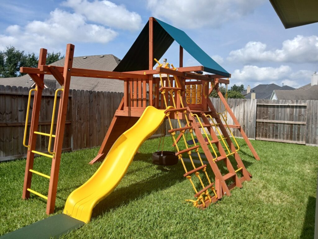 Katy TX 2 Tree Frogs Swing Sets Install