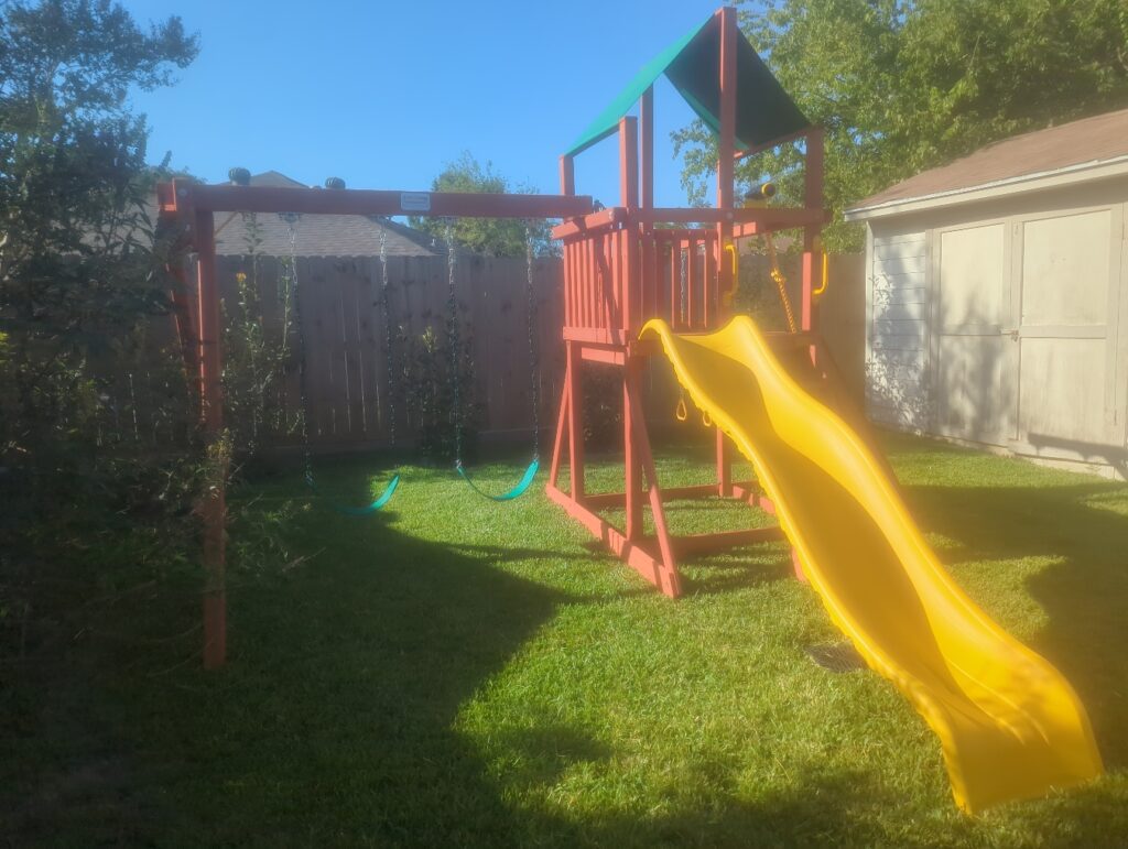 Katy TX 3 Tree Frogs Swing Sets Install