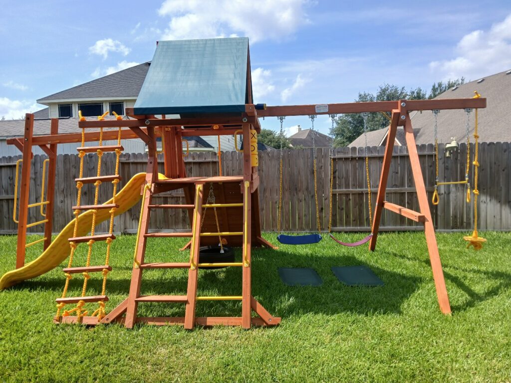 Katy TX 3 Tree Frogs Swing Sets Install