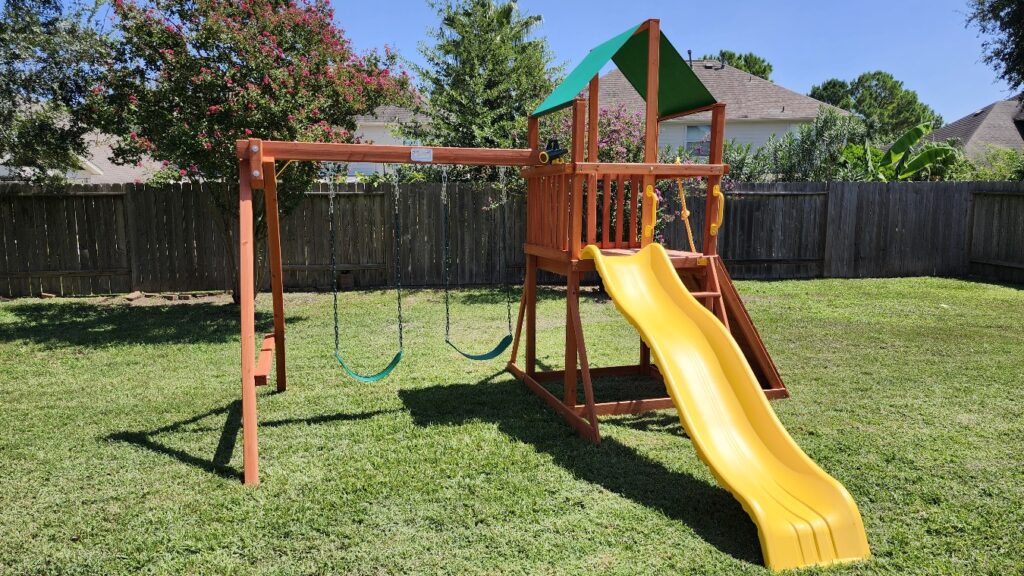 Tomball TX 1 Tree Frogs Swing Sets Install