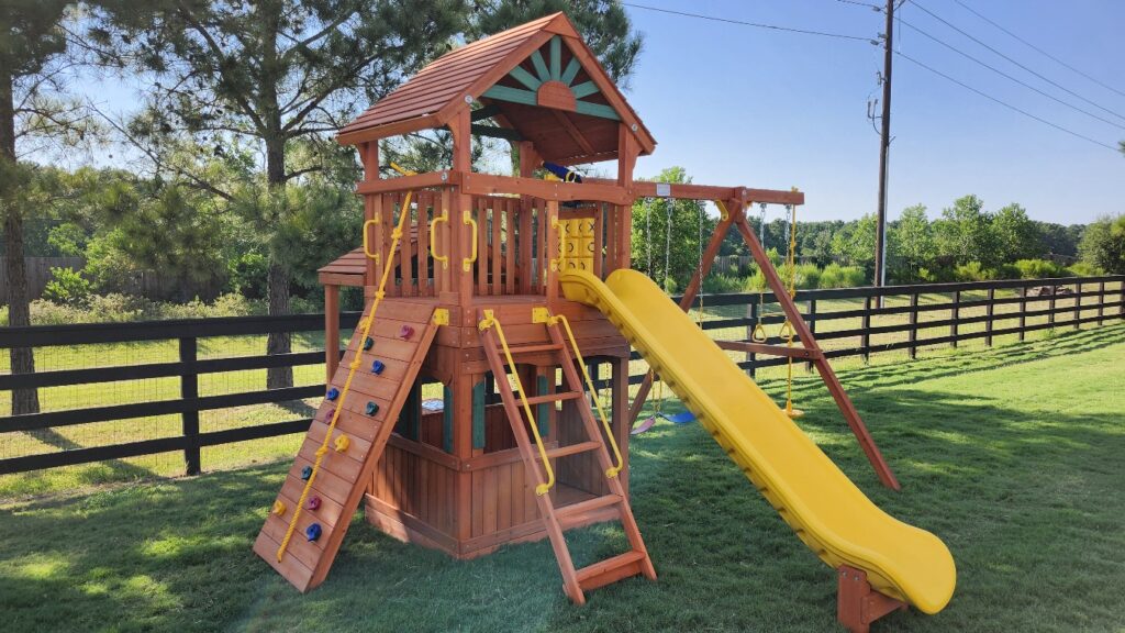 Tomball TX 1 Tree Frogs Swing Sets Install