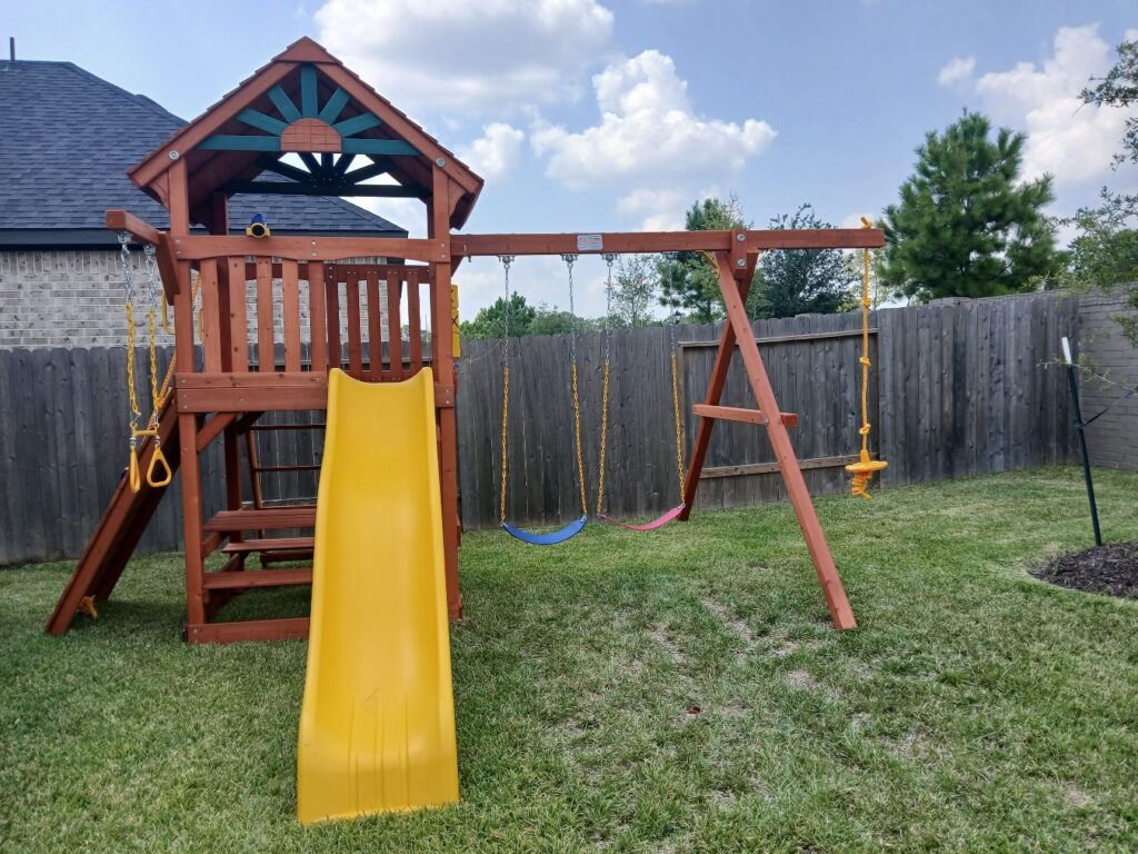 Tomball TX 1 Tree Frogs Swing Sets Install
