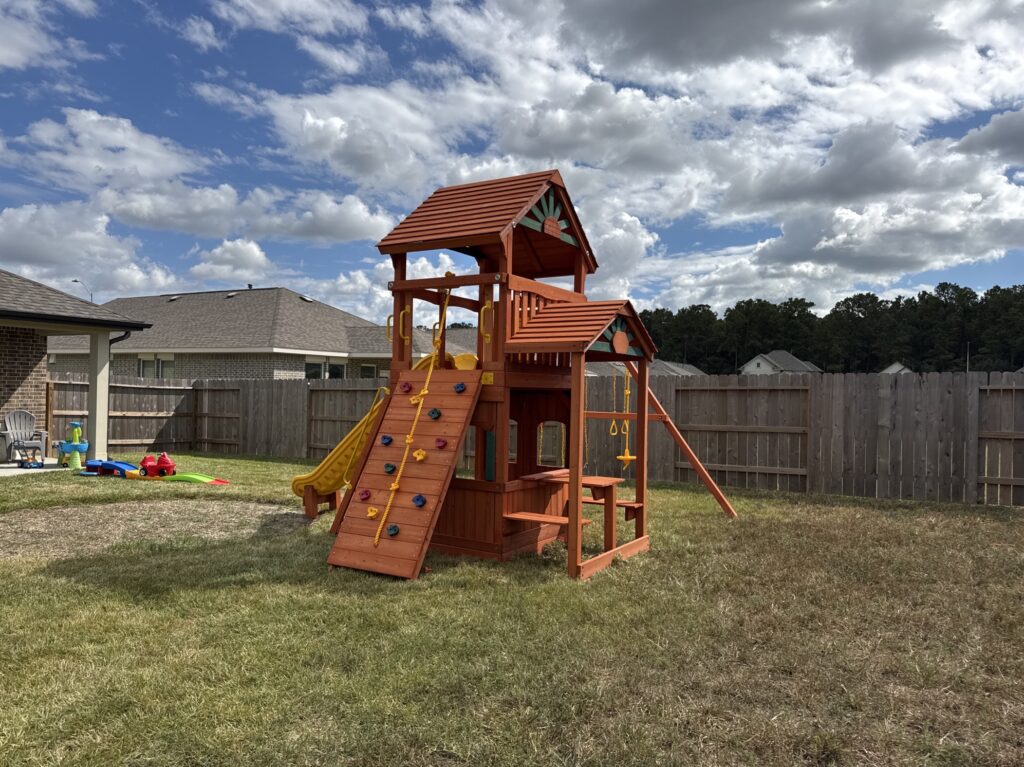 Anahuac TX 2 Tree Frogs Swing Sets Install