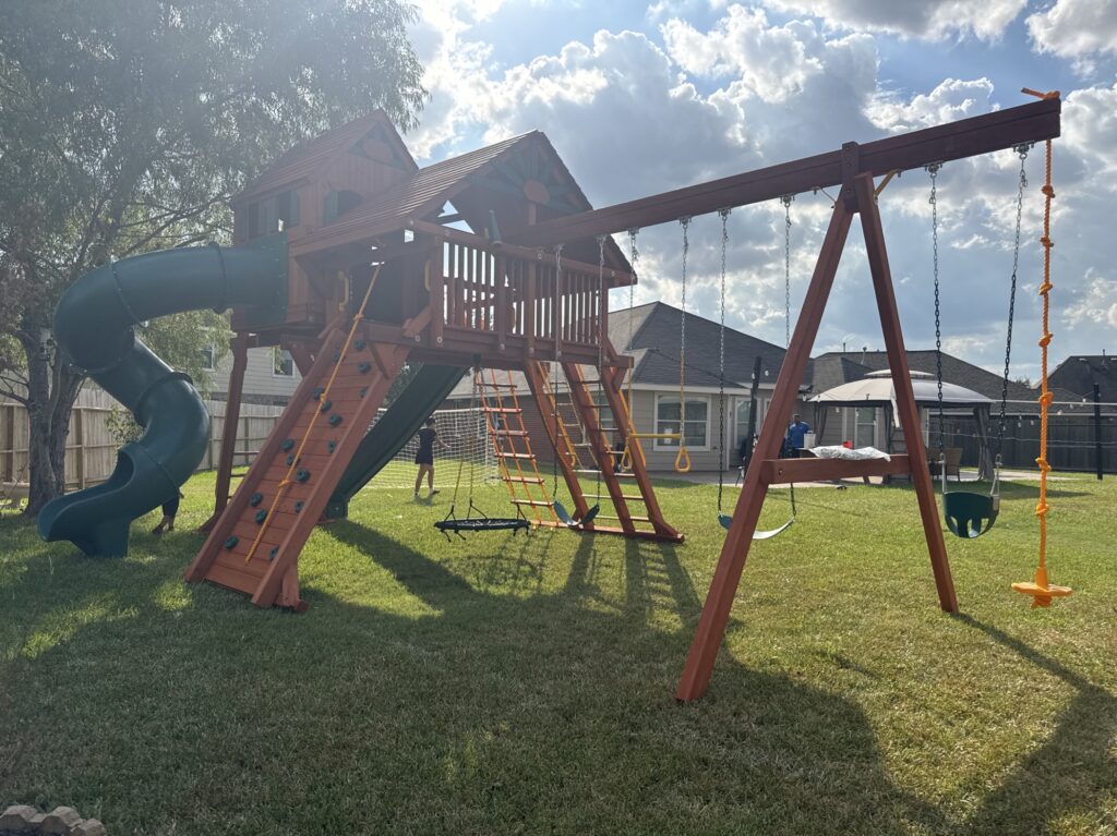 Houston TX 2 Tree Frogs Swing Sets Install