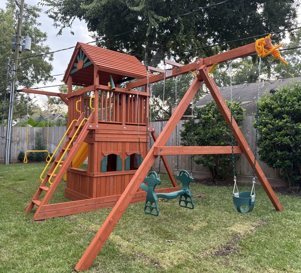 Houston TX 2 Tree Frogs Swing Sets Install