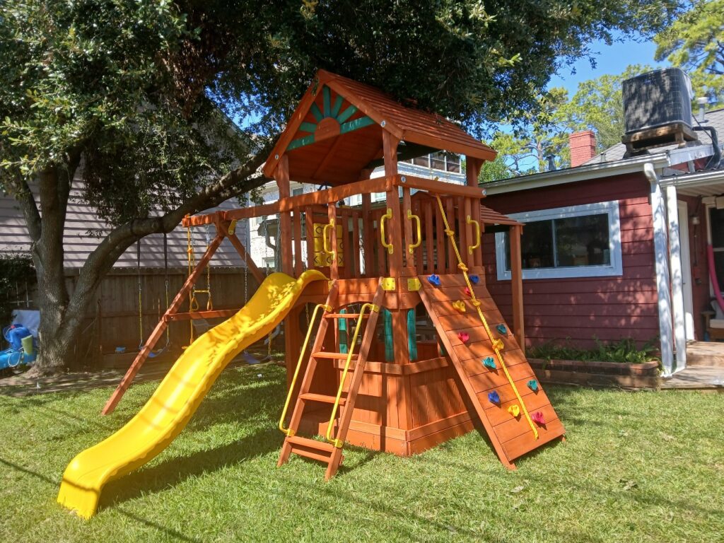 Houston TX 3 Tree Frogs Swing Sets Install