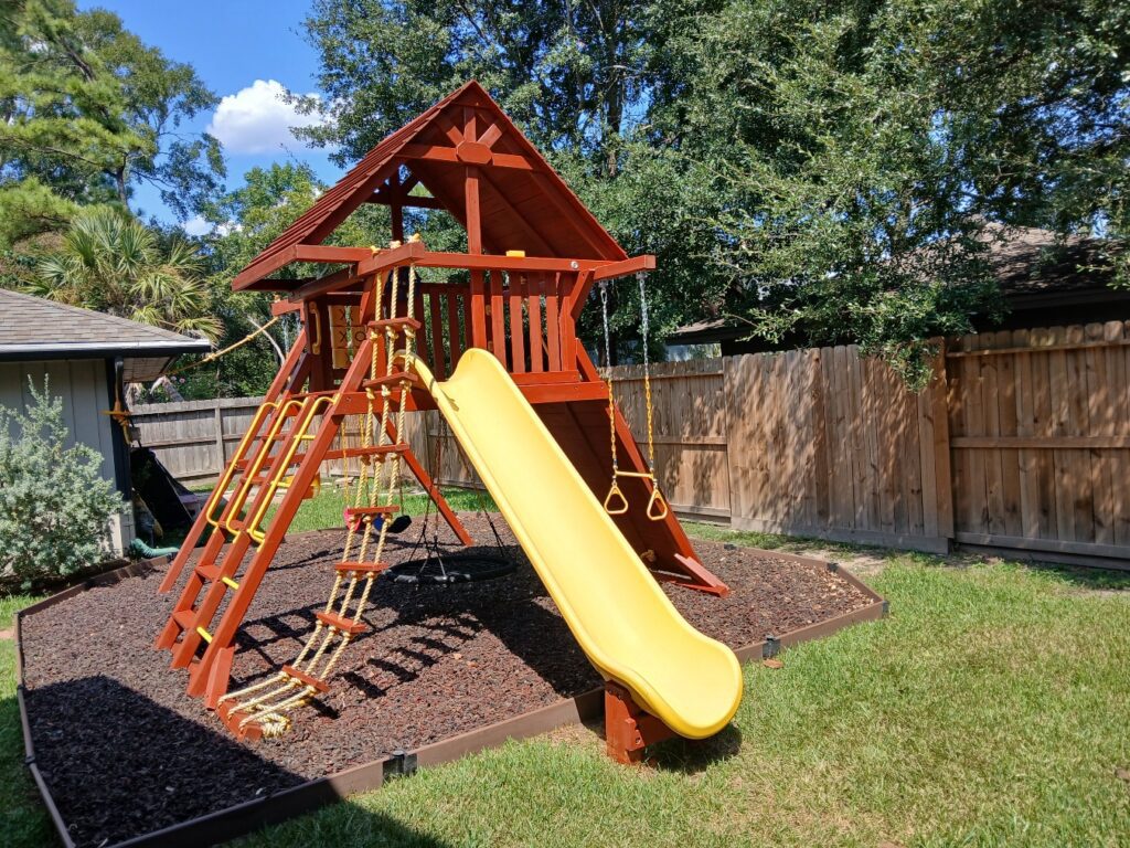 Houston TX 3 Tree Frogs Swing Sets Install