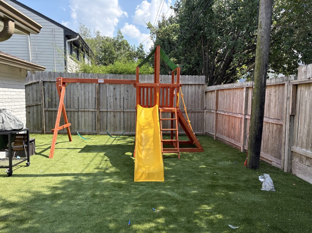 Houston TX 5 Tree Frogs Swing Sets Install