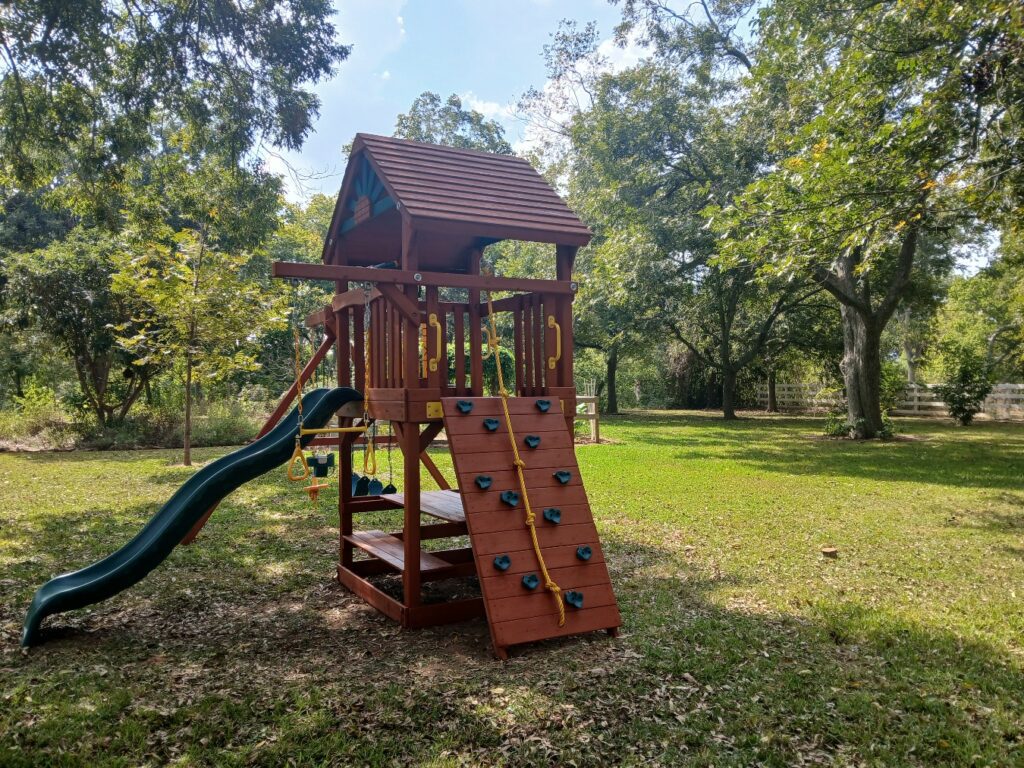 Richmond TX 2 Tree Frogs Swing Sets Install