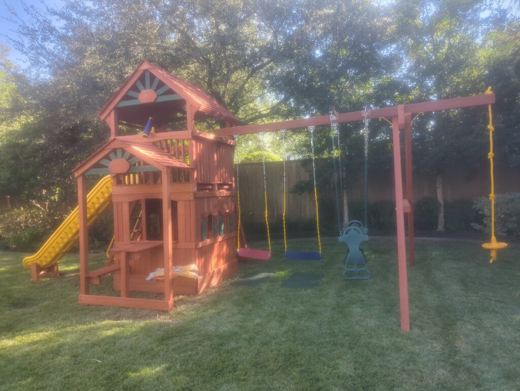 Houston TX 5 Tree Frogs Swing Sets Install