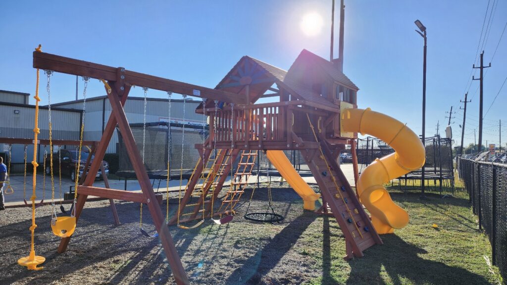 Tomball TX 1 Tree Frogs Swing Sets Install