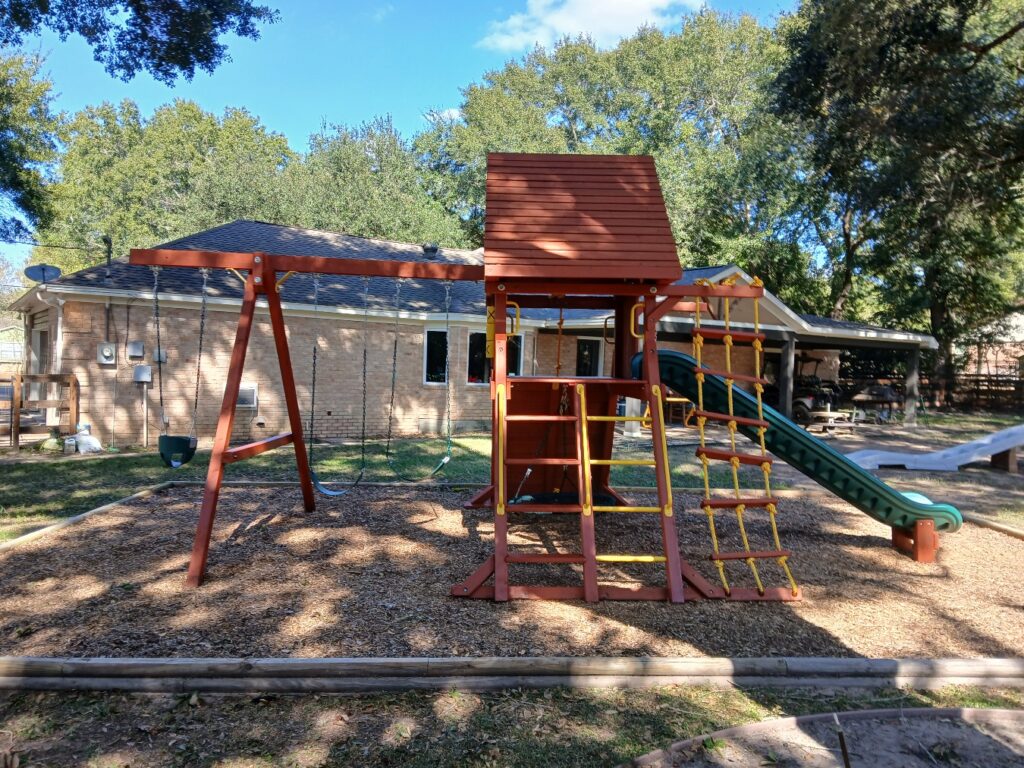Tomball TX 4 Tree Frogs Swing Sets Install