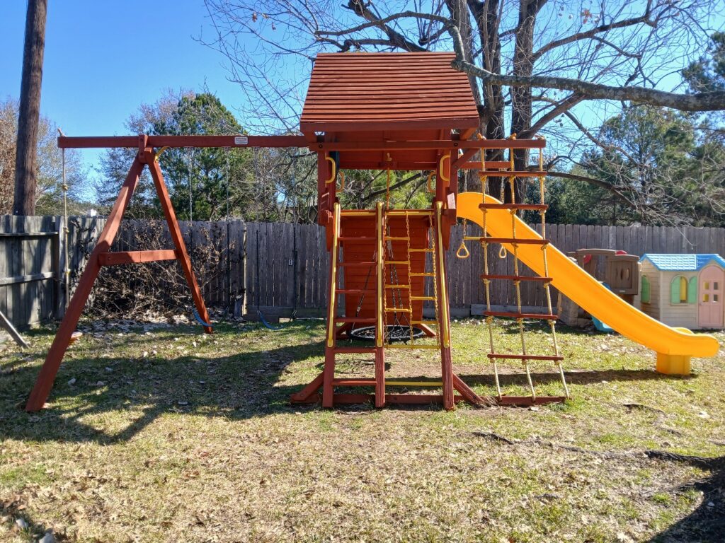 Houston TX 2 Tree Frogs Swing Sets Install