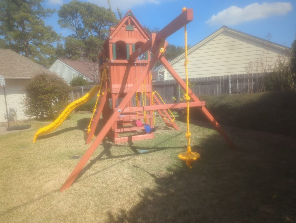Houston TX 5 Tree Frogs Swing Sets Install