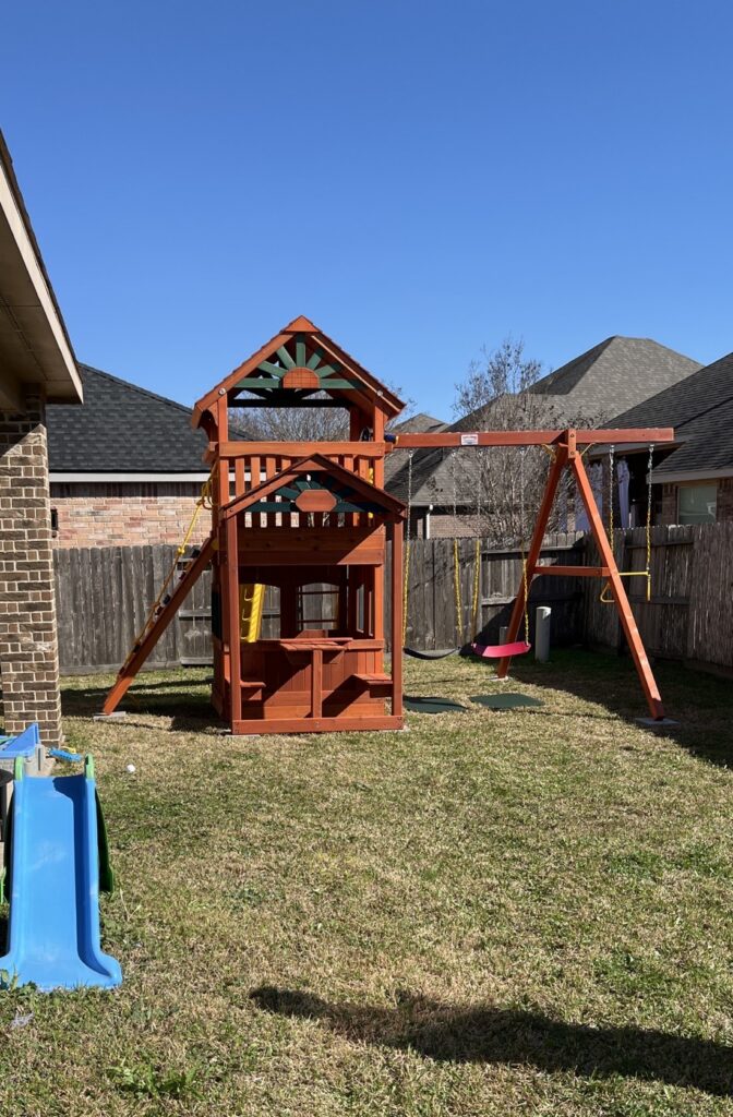 Richmond TX 1 Tree Frogs Swing Sets Install