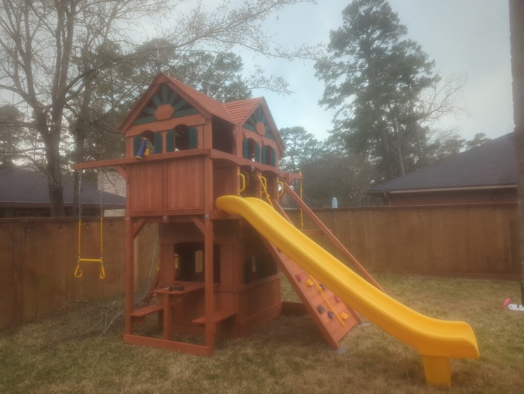 Spring TX 4 Tree Frogs Swing Sets Install