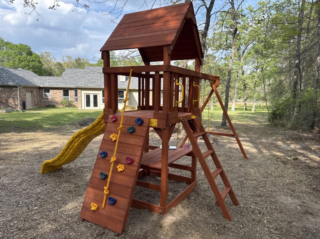Montgomery TX 2 Tree Frogs Swing Sets Install