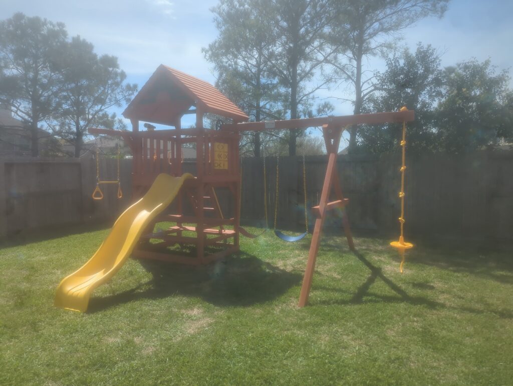 Pearland TX 2 Tree Frogs Swing Sets Install
