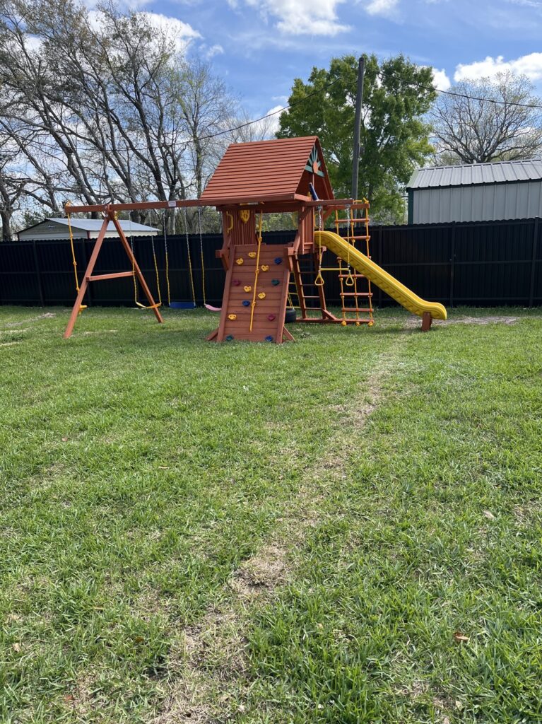 Pearland TX 3 Tree Frogs Swing Sets Install